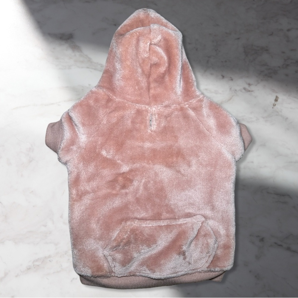 NWOT Express Dogs Velour Zip Up Hoodie W/ Pocket In Dusty Rose Size S/P